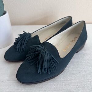 Anne Klein Devina Deep Green Suede Tassel Loafers Women’s 7.5M